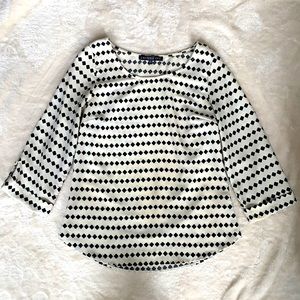 Scoop neck blouse with button sleeves